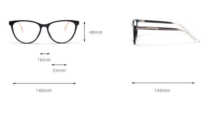 BSCI Round Optical Eyeglasses TR90 Frames Glasses Plain Lens 12