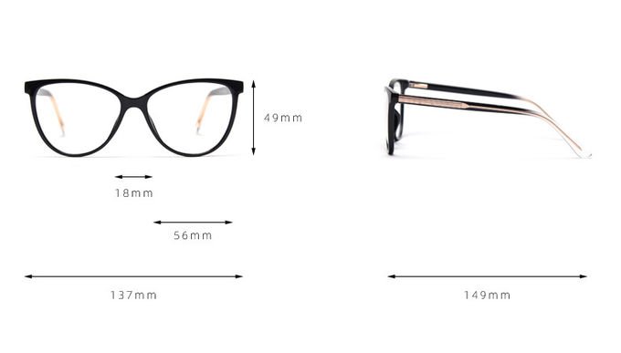 Spring Europe America Large Cat Eye TR90 Material Glasses Flat Mirror Female Myopia 13