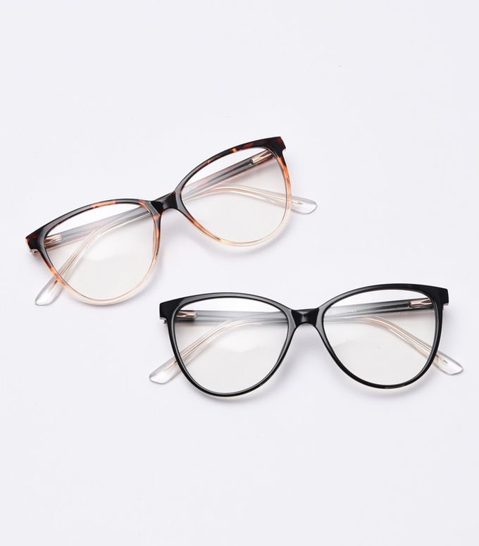 Spring Europe America Large Cat Eye TR90 Material Glasses Flat Mirror Female Myopia 0