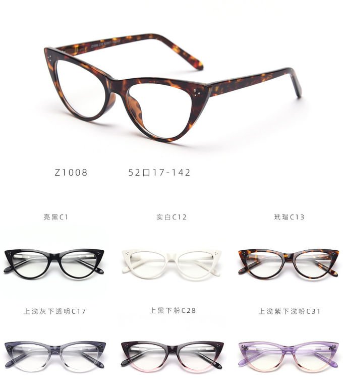 Optical Frame Cat Eye Vintage Reading TR90 Material Glasses Computer Blue Light 12