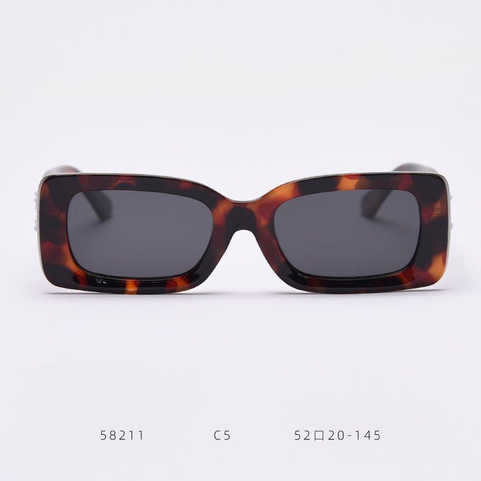 Colorful Lens Small 143MM Trendy Rectangle Frame Sunglasses BSCI TR90 2