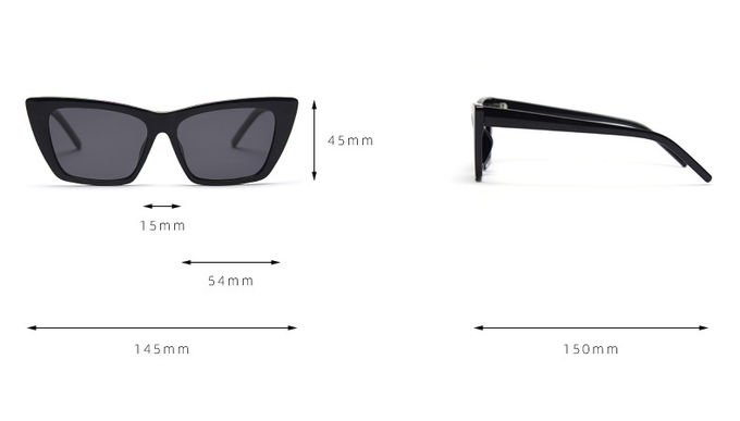 Fashion Trendy Women Sunglasses TR90 145MM Cat Eye On Round Face 11