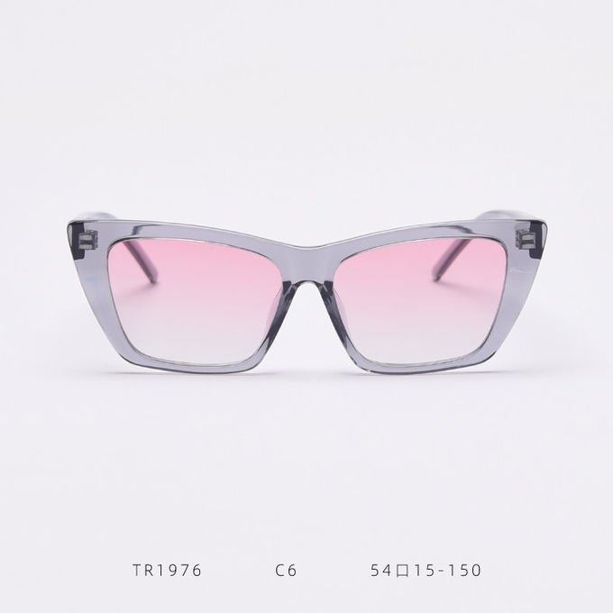 Fashion Trendy Women Sunglasses TR90 145MM Cat Eye On Round Face 2