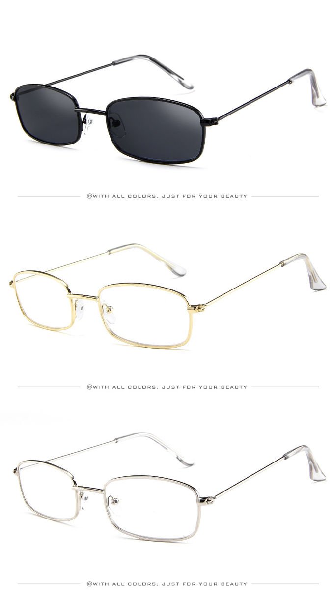 Vintage Rectangle Hot Sale Sunglasses Alloy Mirror Steampunk Women 1