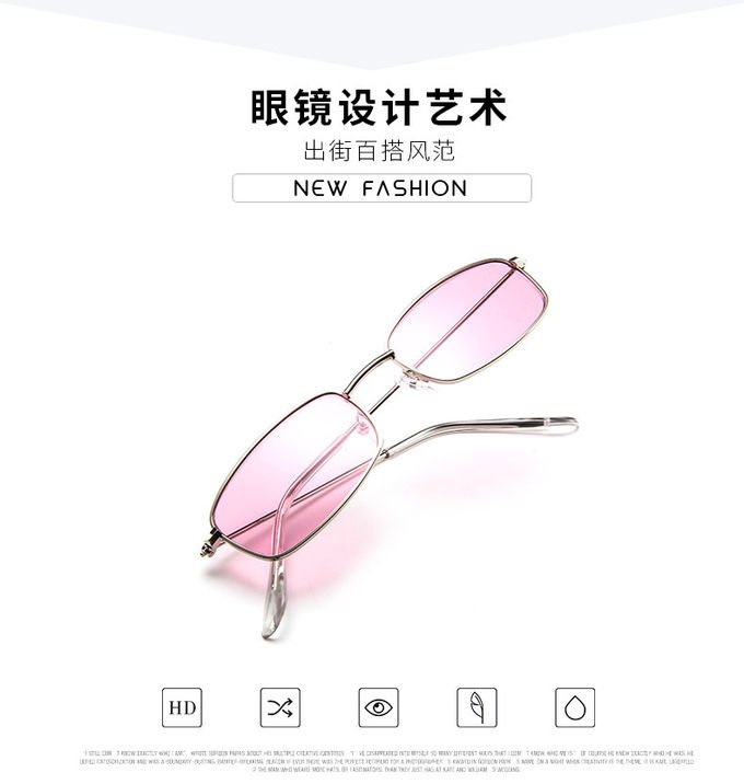 Vintage Rectangle Hot Sale Sunglasses Alloy Mirror Steampunk Women 0