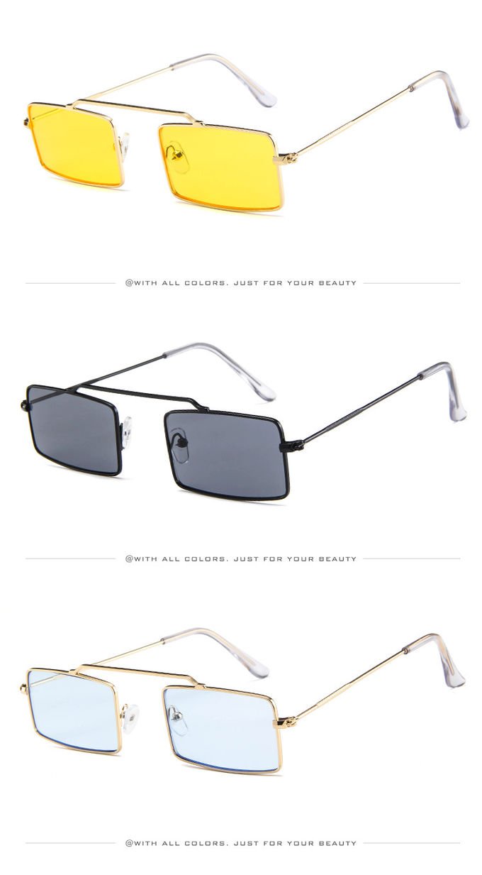 European American Transparent Ocean Sunglasses Single Beam Metal Frame 2