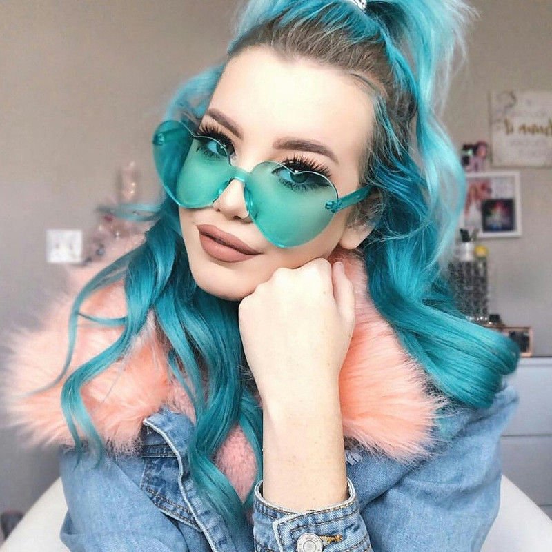 buy BSCI Love Heart Shaped Sunglasses Clear Jelly Color For Women Lady online manufacturer