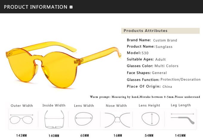 Colorful One Piece Lens Transparent Round Retro Hot Sale Sunglasses 2
