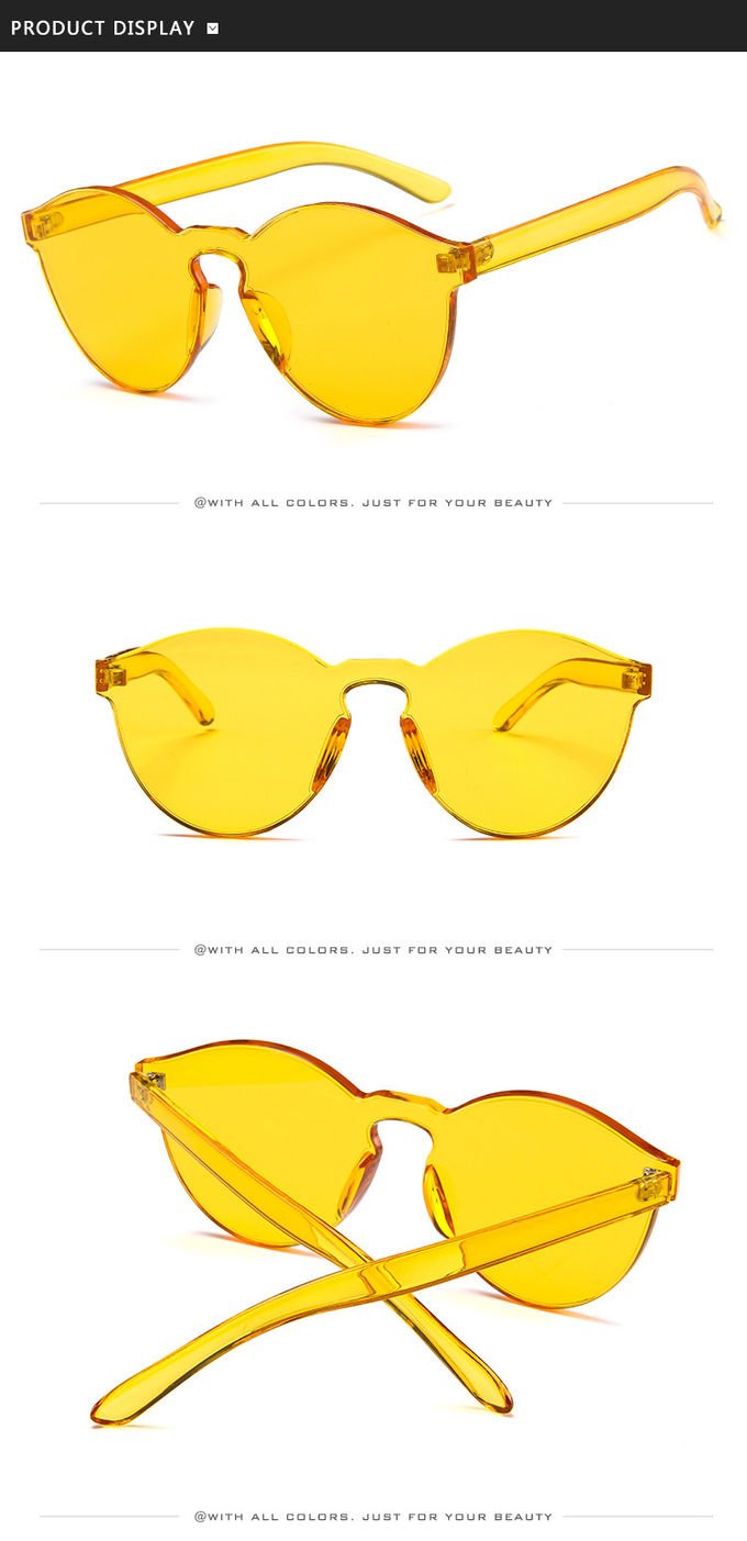 Colorful One Piece Lens Transparent Round Retro Hot Sale Sunglasses 9