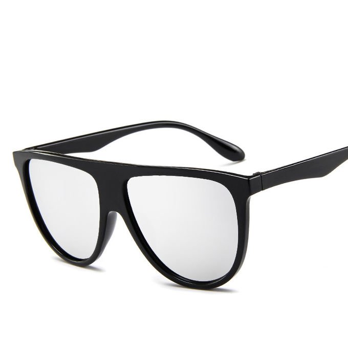 Vintage Retro BSCI Flat Top Sunglasses Thin Shadow Luxury Designer Large Black Shades 9