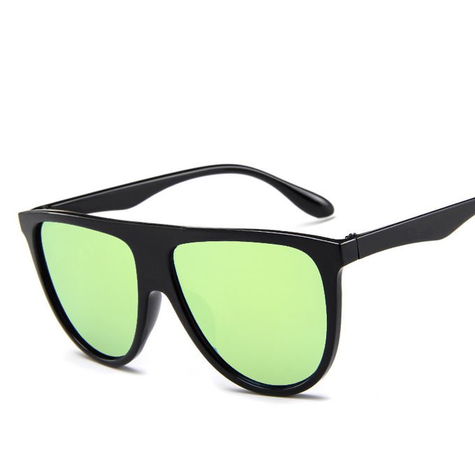 Vintage Retro BSCI Flat Top Sunglasses Thin Shadow Luxury Designer Large Black Shades 7