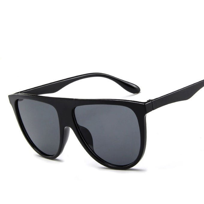 Vintage Retro BSCI Flat Top Sunglasses Thin Shadow Luxury Designer Large Black Shades 6