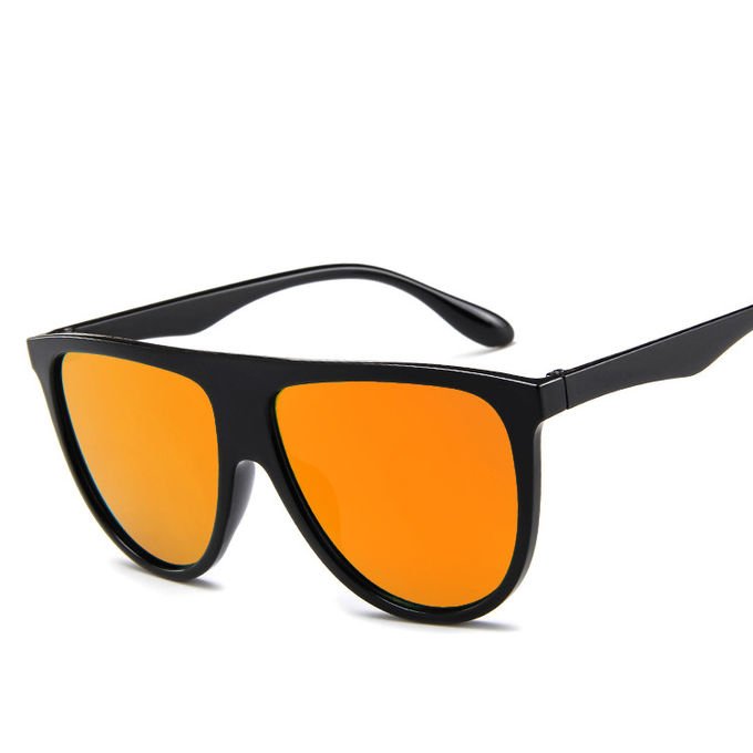Vintage Retro BSCI Flat Top Sunglasses Thin Shadow Luxury Designer Large Black Shades 5