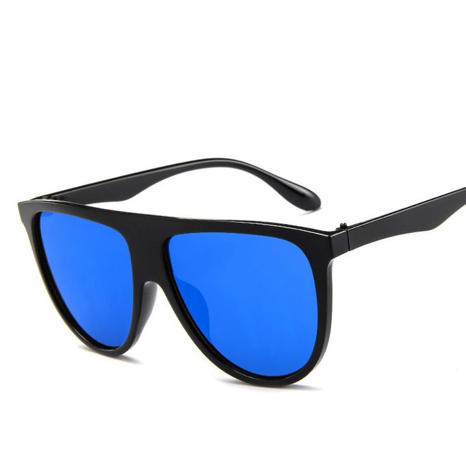 Vintage Retro BSCI Flat Top Sunglasses Thin Shadow Luxury Designer Large Black Shades 4