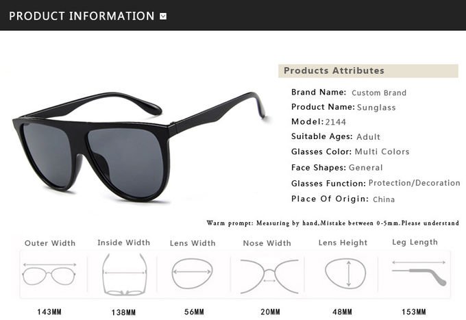 Vintage Retro BSCI Flat Top Sunglasses Thin Shadow Luxury Designer Large Black Shades 11