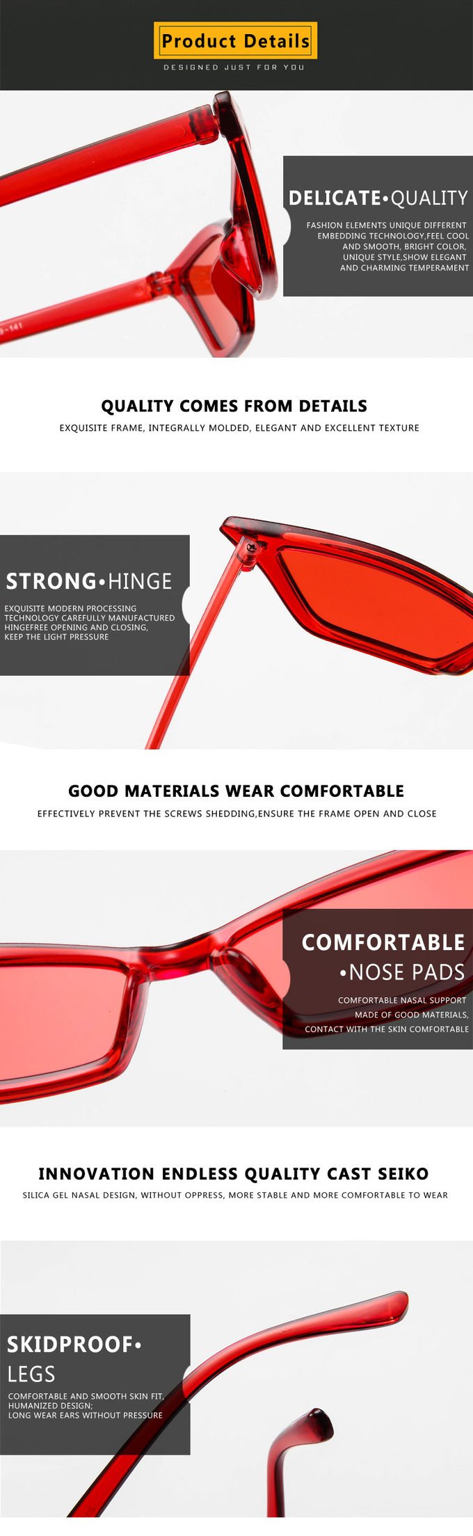 Outdoor Anti Glare PC Glasses UV400 Cat Eye Hot Sale Sunglasses 11