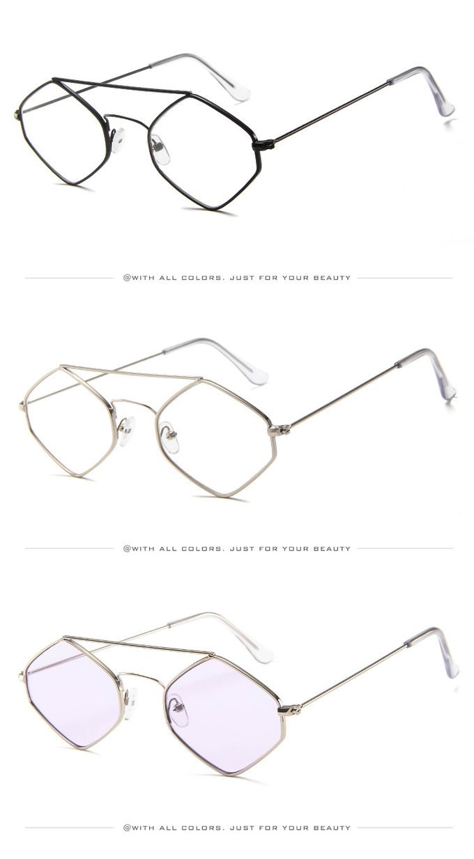 Diamond Women Men Retro Outdoor Metal Frame Sunglasses UV400 4