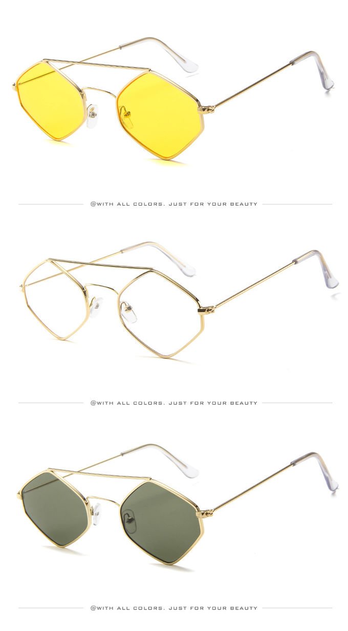 Diamond Women Men Retro Outdoor Metal Frame Sunglasses UV400 3