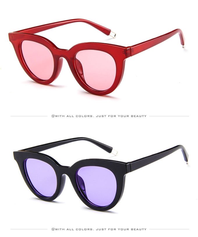 UV400 Round Women Retro Ladies Oval Sunglasses Acrylic Lens 4
