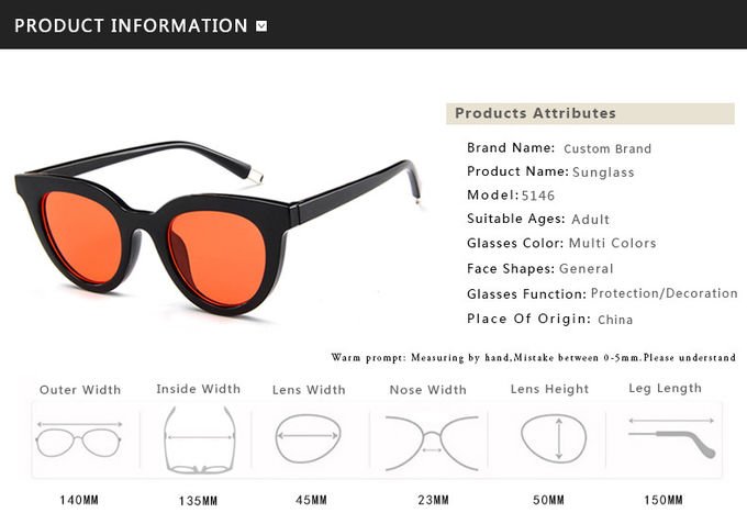 UV400 Round Women Retro Ladies Oval Sunglasses Acrylic Lens 7