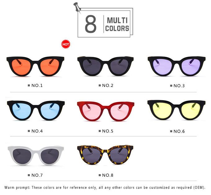 UV400 Round Women Retro Ladies Oval Sunglasses Acrylic Lens 8