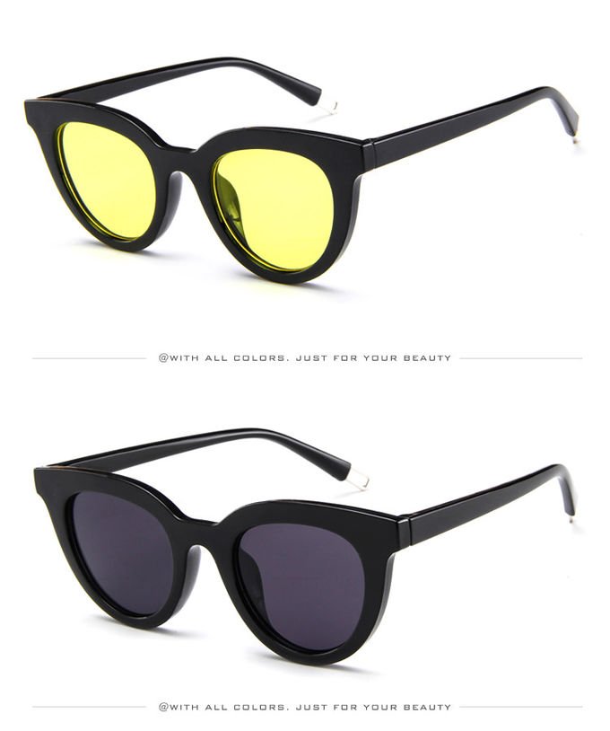 UV400 Round Women Retro Ladies Oval Sunglasses Acrylic Lens 3