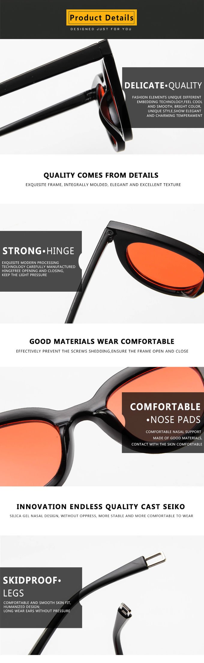 UV400 Round Women Retro Ladies Oval Sunglasses Acrylic Lens 6