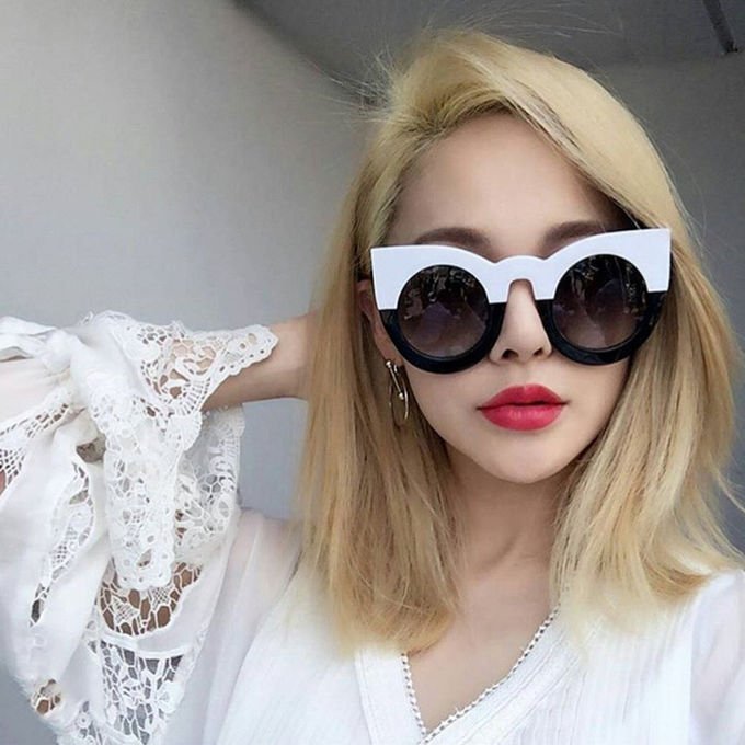 Butterfly Cat Eye Glasses Plastic Frame Clear Gradient Lens Sunglasses 9