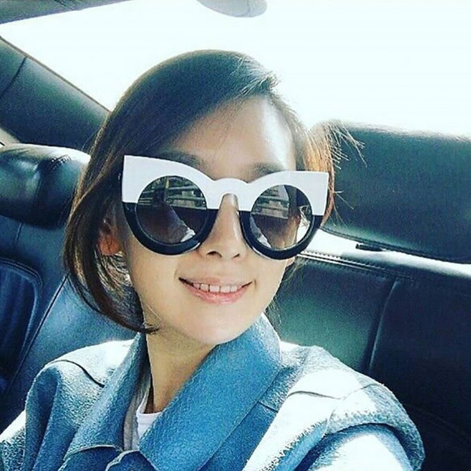 Butterfly Cat Eye Glasses Plastic Frame Clear Gradient Lens Sunglasses 10