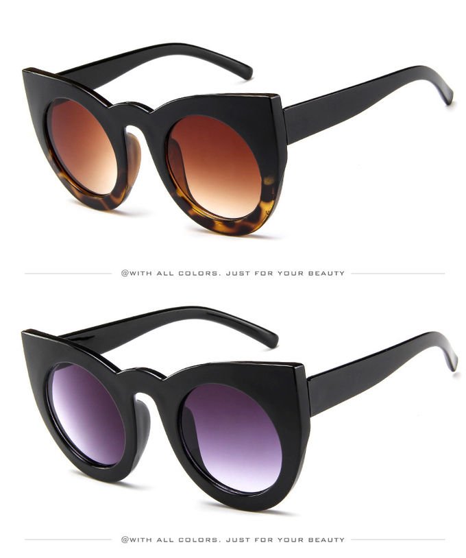 Butterfly Cat Eye Glasses Plastic Frame Clear Gradient Lens Sunglasses 2