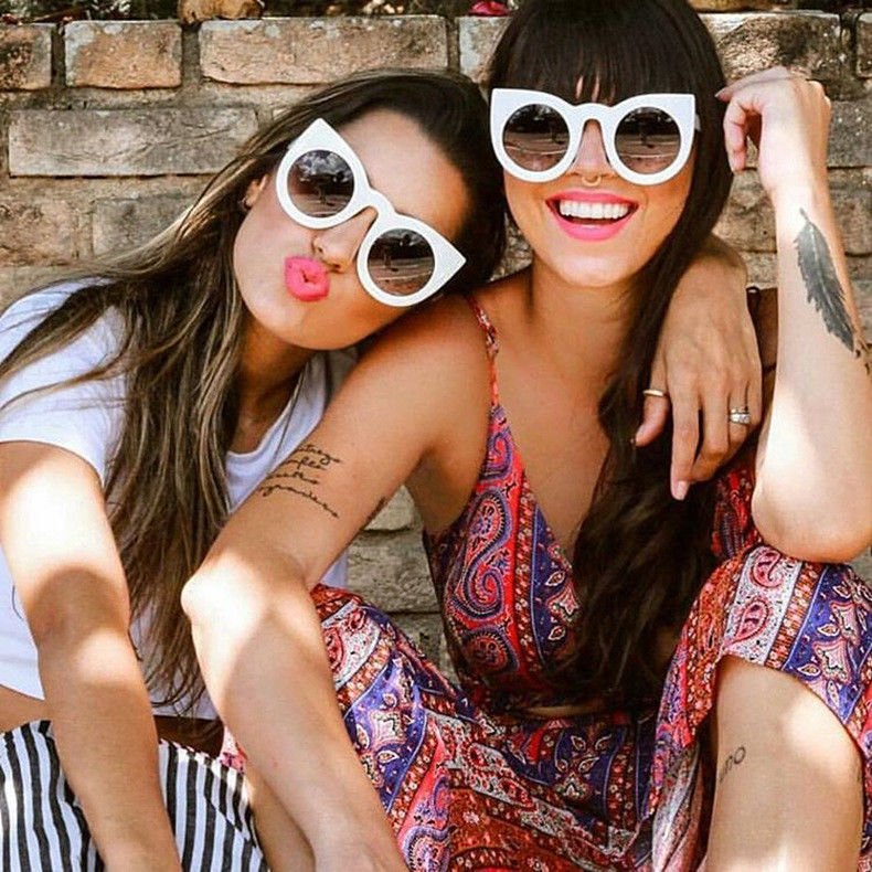 buy Butterfly Cat Eye Glasses Plastic Frame Clear Gradient Lens Sunglasses online manufacturer