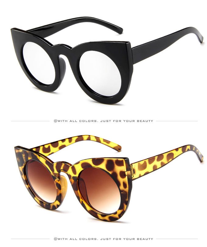Butterfly Cat Eye Glasses Plastic Frame Clear Gradient Lens Sunglasses 4