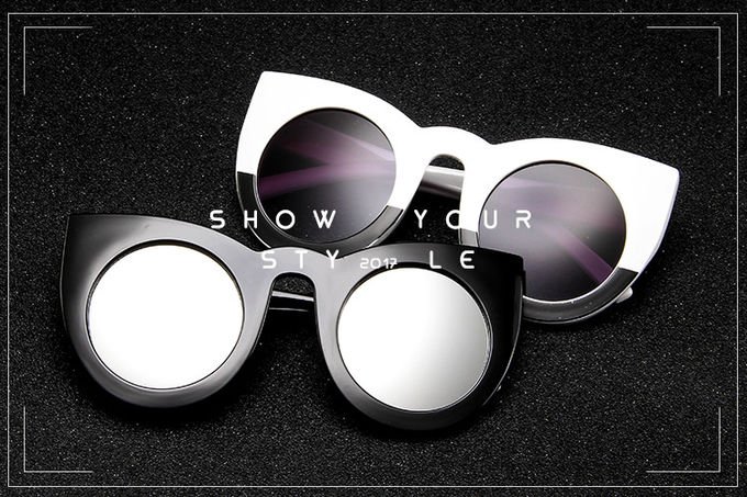 Butterfly Cat Eye Glasses Plastic Frame Clear Gradient Lens Sunglasses 1