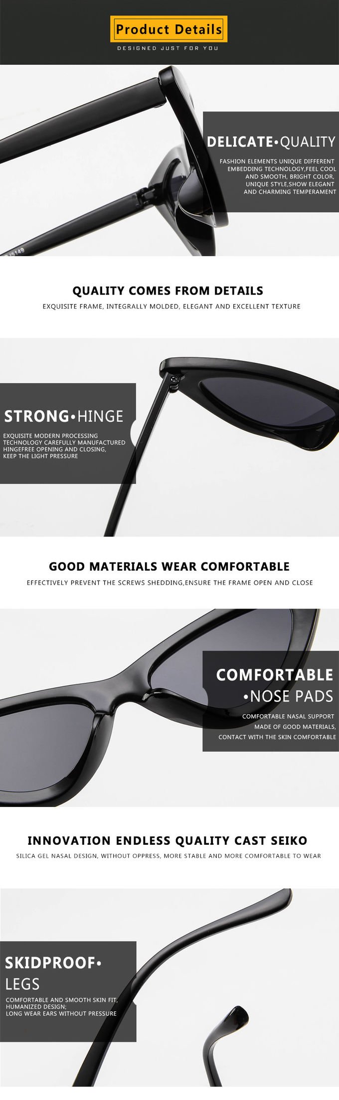 Butterfly Cat Eye Frame Glasses Trendy Street Style Hot Sale Sunglasses 5