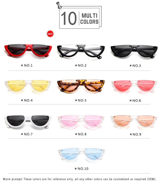 Half Moon Frame Half Round Sunglasses Vintage Retro Clout Goggles 9