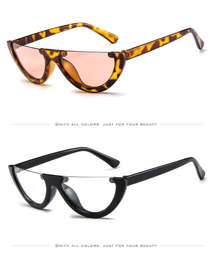 Half Moon Frame Half Round Sunglasses Vintage Retro Clout Goggles 4
