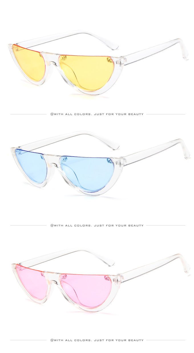Half Moon Frame Half Round Sunglasses Vintage Retro Clout Goggles 3