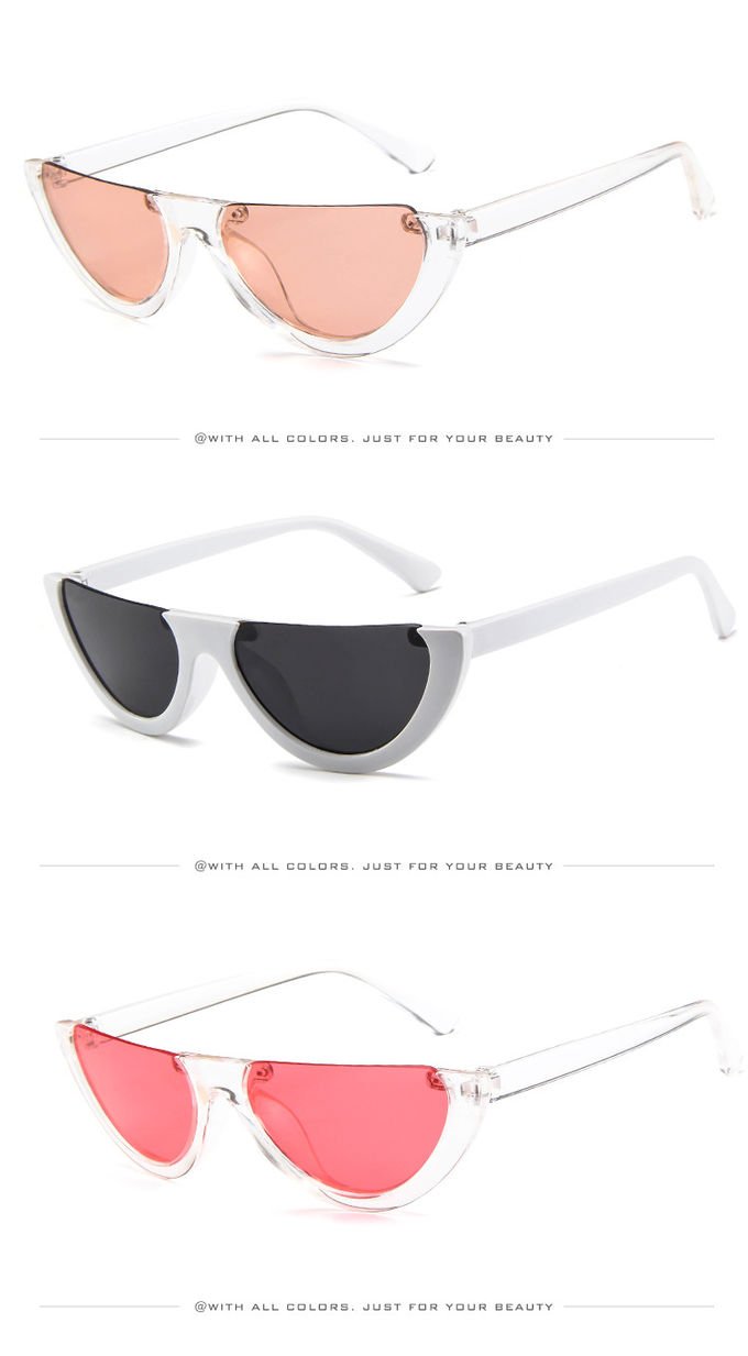 Half Moon Frame Half Round Sunglasses Vintage Retro Clout Goggles 2