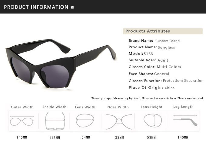 Trendy Fashion Half Frame Cat Eye Women Plastic Hot Sale Sunglasses BSCI 7