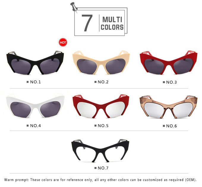 Trendy Fashion Half Frame Cat Eye Women Plastic Hot Sale Sunglasses BSCI 8