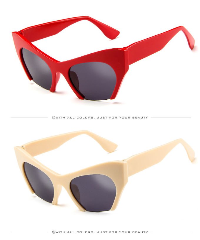 Trendy Fashion Half Frame Cat Eye Women Plastic Hot Sale Sunglasses BSCI 4