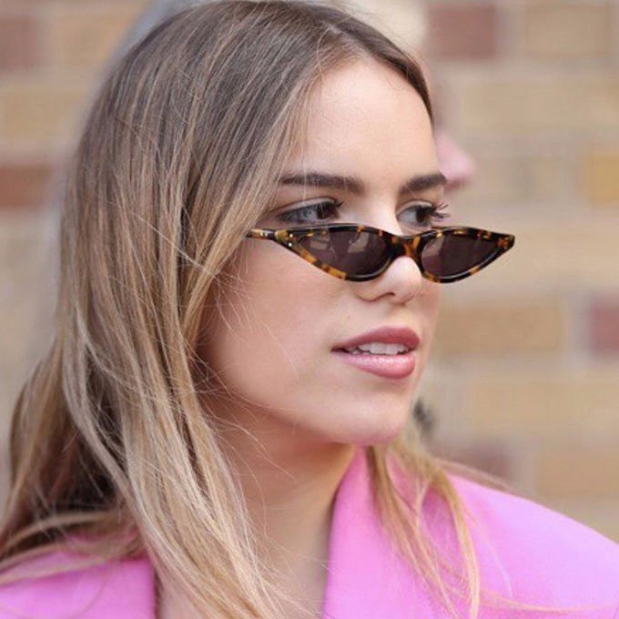 Retro Small Petals Drips Design Small Cat Eye Sunglasses Designer Sunnies Fun Glasses 8