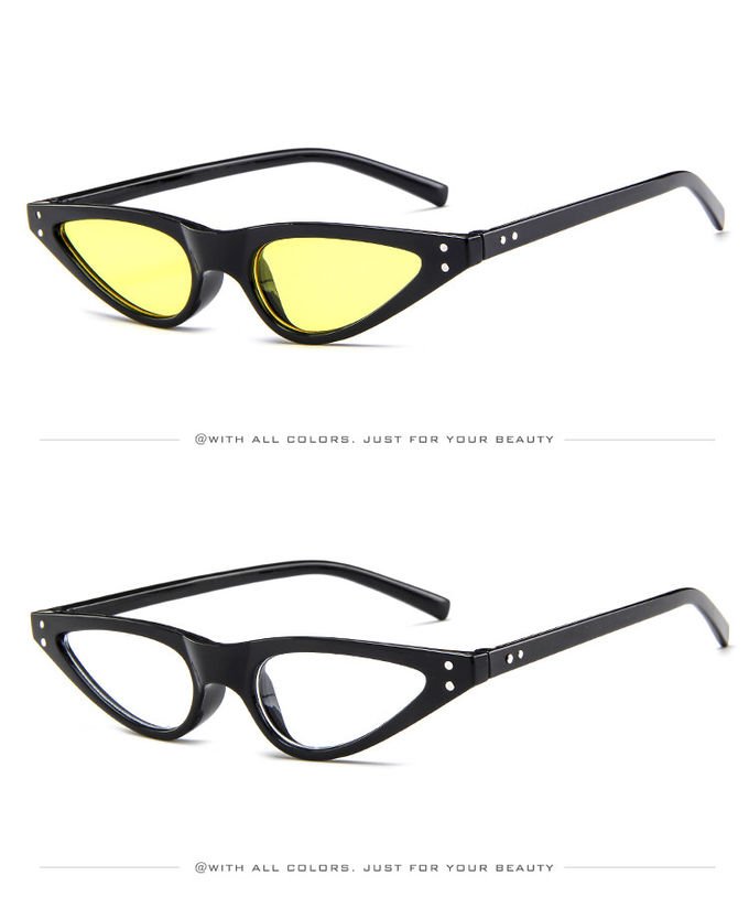 Retro Small Petals Drips Design Small Cat Eye Sunglasses Designer Sunnies Fun Glasses 1