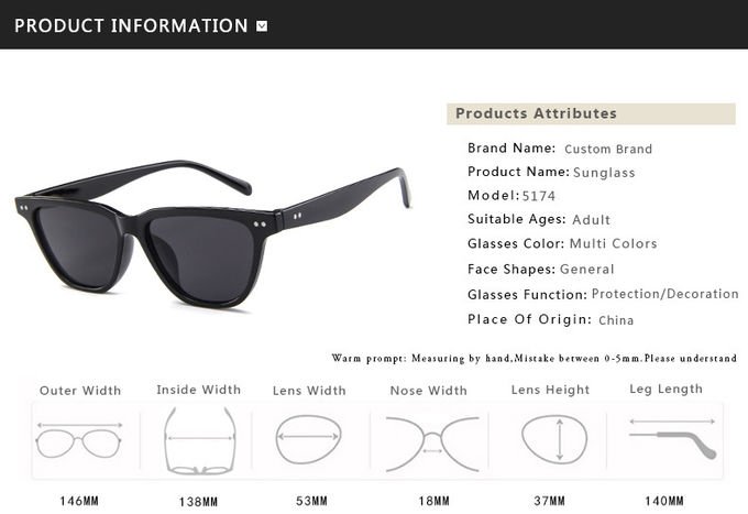 BSCI 146MM Vintage Colored Hot Sale Sunglasses UV400 8