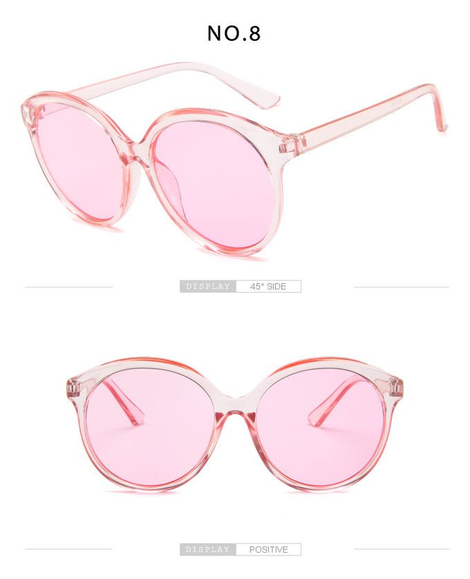 Big Frame Retro Jelly Color Round Frame Sunglasses Fashion Trend Glasses 8