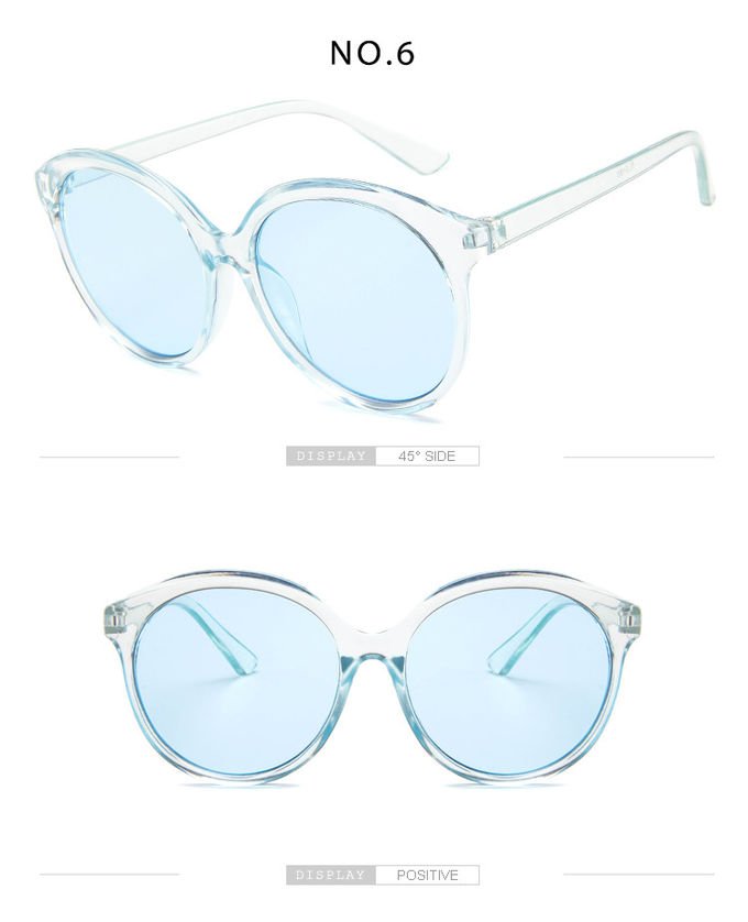 Big Frame Retro Jelly Color Round Frame Sunglasses Fashion Trend Glasses 4