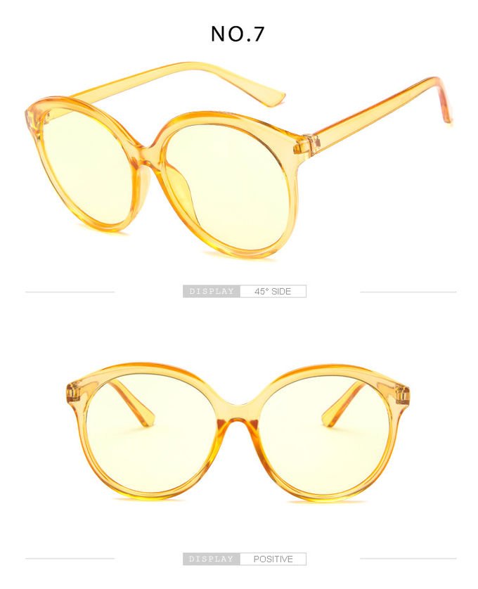 Big Frame Retro Jelly Color Round Frame Sunglasses Fashion Trend Glasses 6
