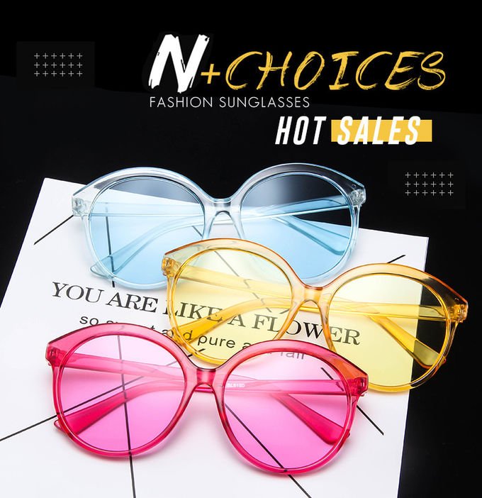 Big Frame Retro Jelly Color Round Frame Sunglasses Fashion Trend Glasses 0