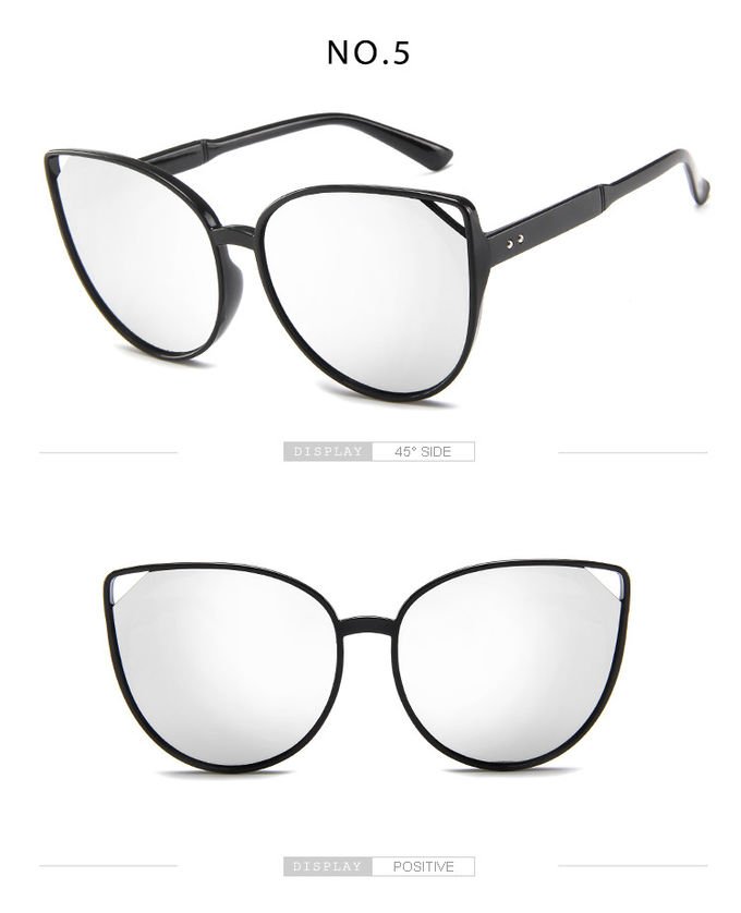 Female Silver Pink Lens Sunglasses Round Rose Gold Frame Retro Color Mirror Lens Glasses 2