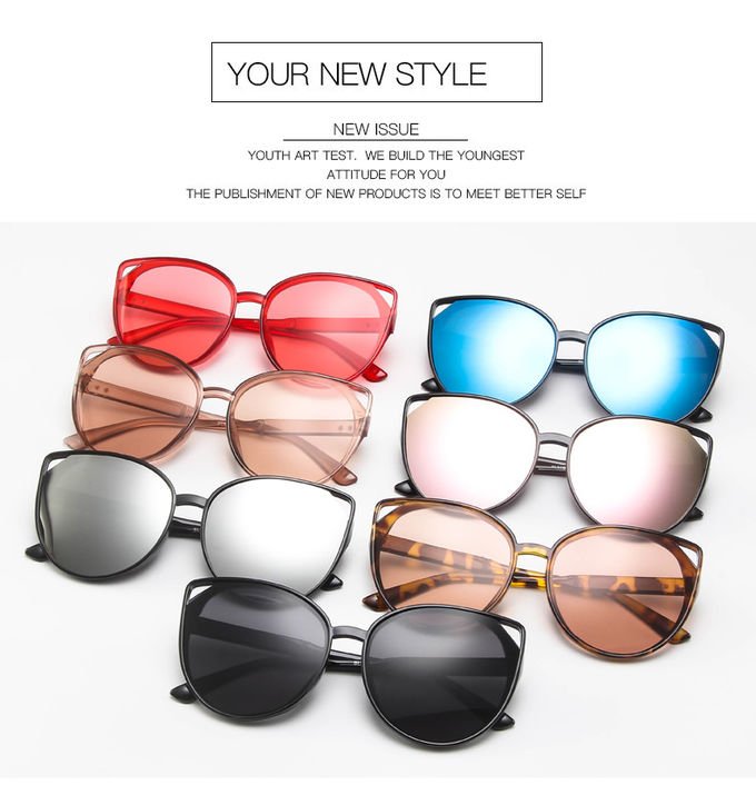 Female Silver Pink Lens Sunglasses Round Rose Gold Frame Retro Color Mirror Lens Glasses 10